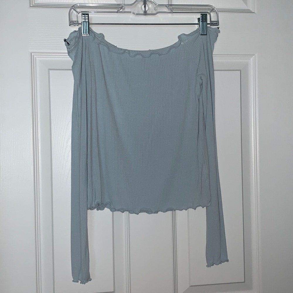 Blue off the shoulder top